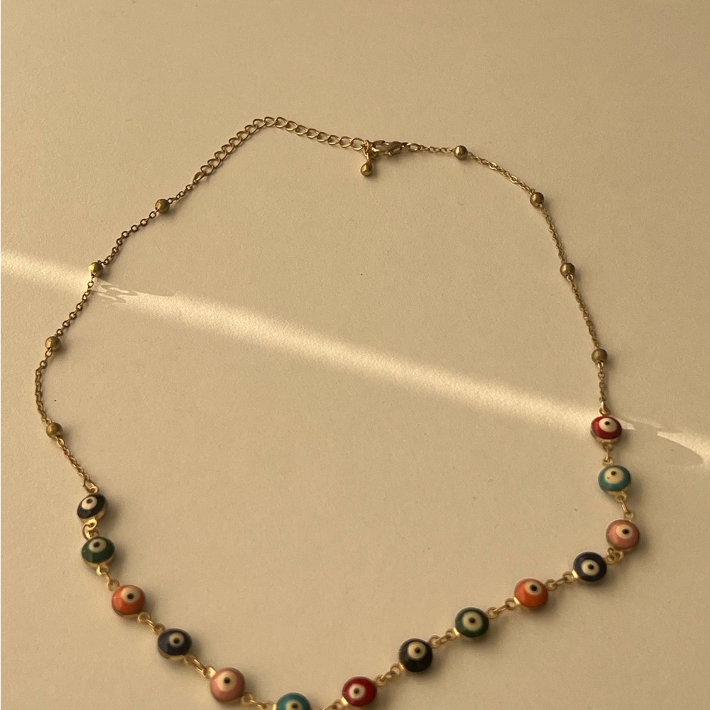 Gold Multicolor Beaded Necklace